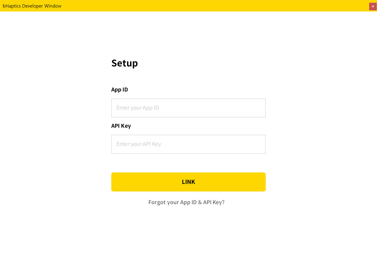 bHaptics Developer Window 로그인